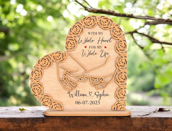 Targa Decorativa A Forma Di Cuore In Legno 10x10 Cm Con Scritta Love Friendship - 4