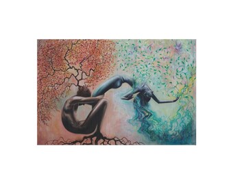 Boho Teppich im Freien, Naturinspirierter Teppich, Terrassendekor, Kunstvolle Eingangsmatte, Geschenk für Gartenliebhaber, Leben im Freien