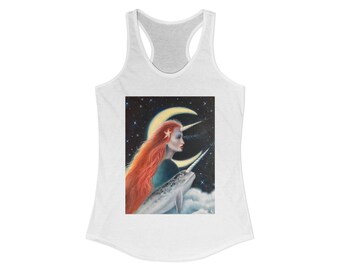 Celestial Goddess Racerback Tank | Boho Top, Yoga Wear, Festival Clothing, Graphic Tee, Horoscope Gift, Astrology Apparel