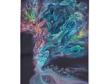 Fleece-Decke, verträumte Pilz-Aliens-Design, weicher und gemütlicher Überwurf für Wohnkultur, Bettwäsche, Geschenk für Alien-Liebhaber, einzigartiger Raumakzent,