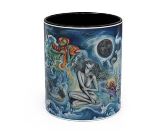 Mystische Träume Akzent-Kaffeetasse - Einzigartiges künstlerisches Design, Geschenk für Kaffeeliebhaber, Fantasy Art Tasse, himmlisches Dekor, ideal für Zuhause ...