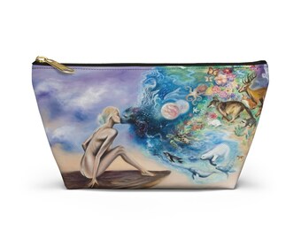 Tierliebhaber Zubehör Beutel mit T-boden, Natur inspirierte Make-up-Tasche, umweltfreundliches Federmäppchen, Kuss des Lebens Geschenk, Wildtier-Reißverschlusstasche