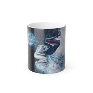 Rätselhafte Farbmorphing-Tasse - Cosmic Vibes, ideal für Kunstliebhaber, einzigartiges Geschenk, Kaffeeerlebnis, Wohnkultur