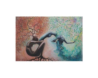 Boho Teppich im Freien, Naturinspirierter Teppich, Terrassendekor, Kunstvolle Eingangsmatte, Geschenk für Gartenliebhaber, Leben im Freien