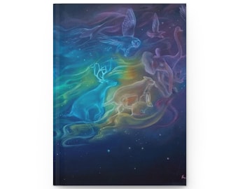 Mystisches Hardcover Notizbuch, Kosmisches Notizbuch, Traum Journal, Geschenk für Schriftsteller, Spirituelles Tagebuch, Künstlerisches Skizzenbuch