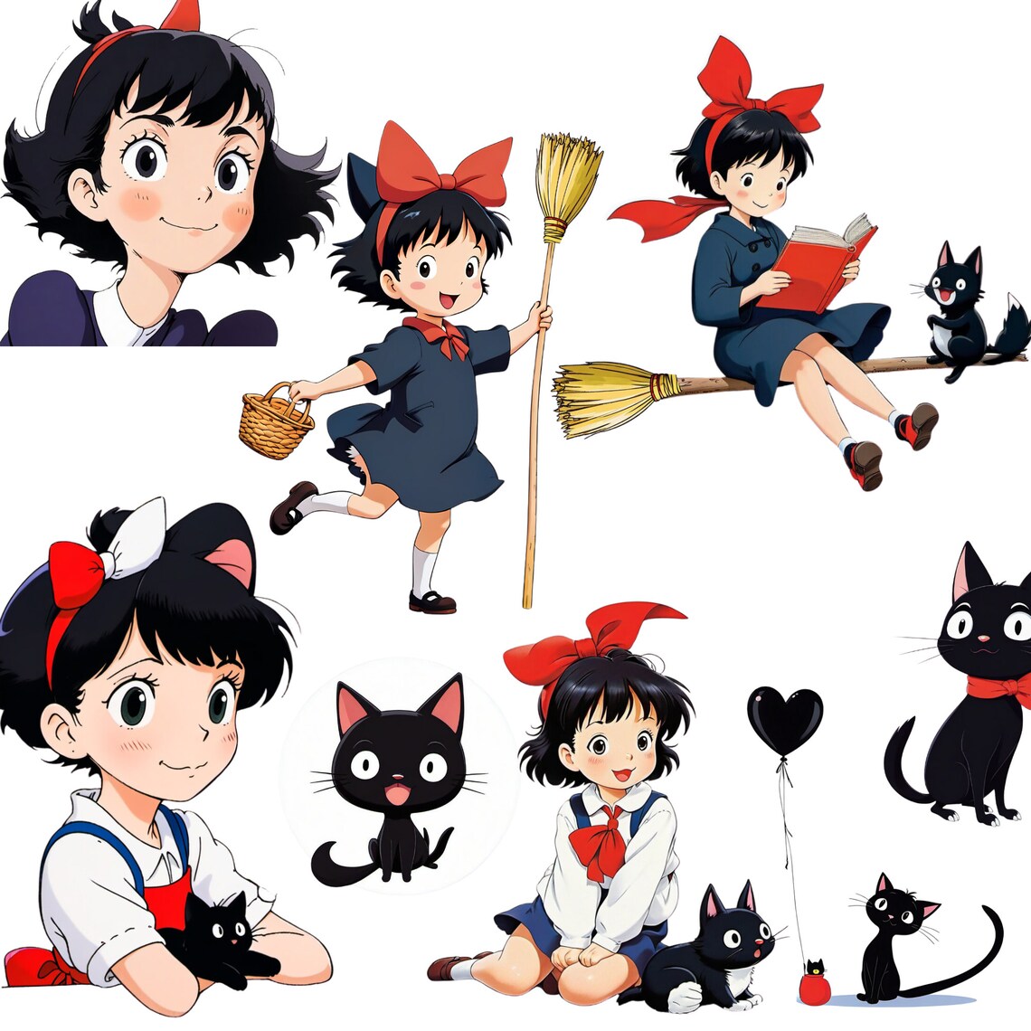 Kikis Delivery Service Clipart, Jiji Clipart, Studio Ghibli Png, Japan