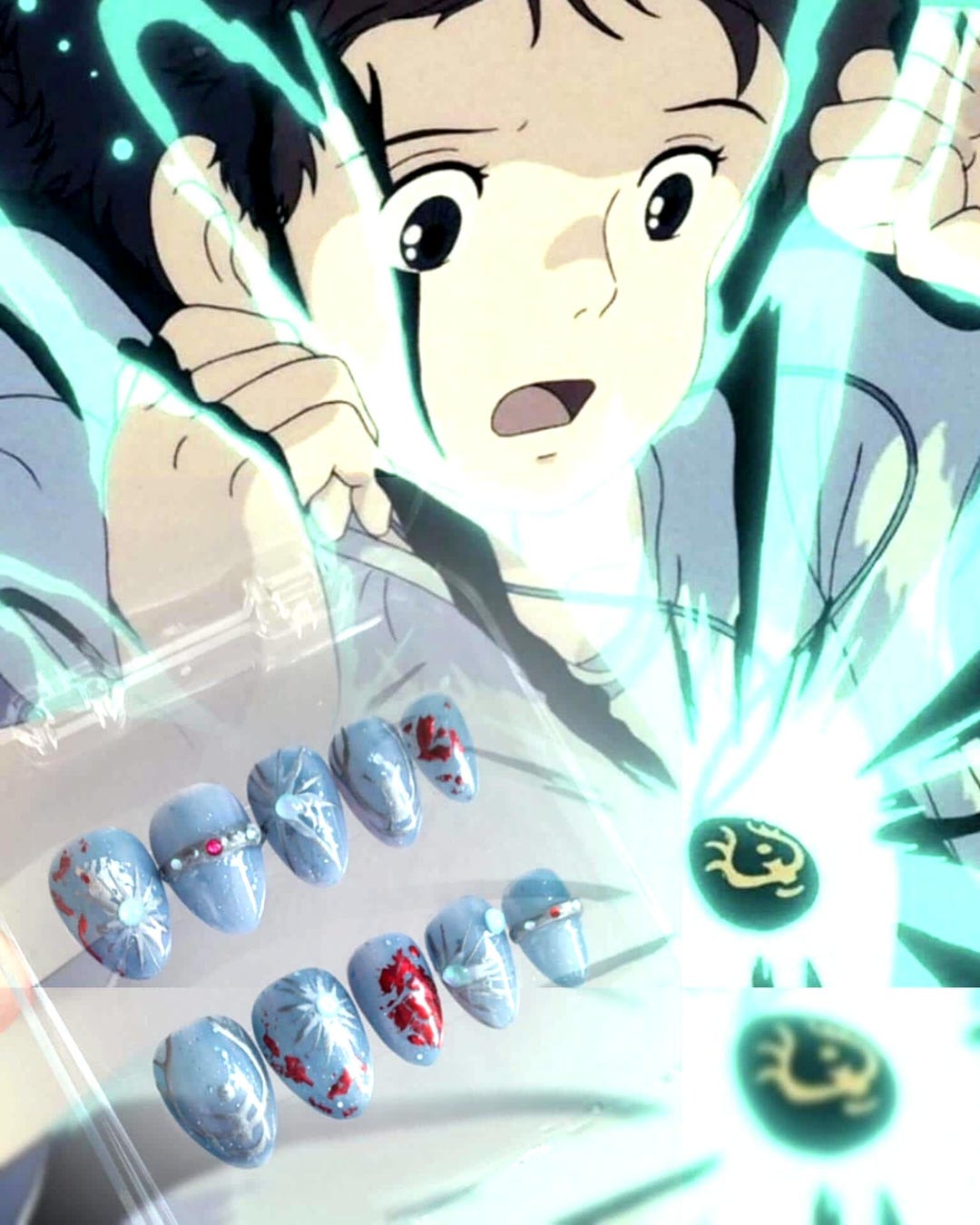 Studio Ghibli Inspired, Color Changing Anime Press on Nails, Japanese