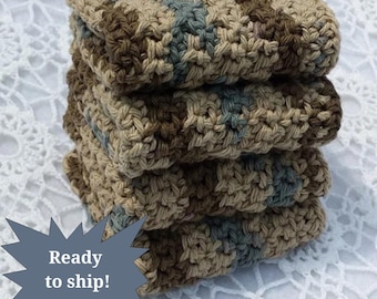 Lavettes au crochet, Lavettes neutres, Lavettes marron, Lavettes au crochet, Lavettes au crochet, Débarbouillettes au crochet, Lavettes en coton