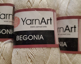 YarnArt Begonia Yarn, YarnArt Begonia Thread, YarnArt Begonia 6194, Ecru Thread, Beige Thread, Mercerized Cotton Thread