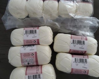 YarnArt Begonia Yarn, Yarn Art Begonia #326 Thread, YarnArt Begonia, Off-White Thread, White Thread, Cream Colored Thread, Mercerized Cotton