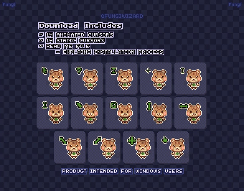 Cute Animal Crossing Animated Mouse Cursors ~ Brown Bear Villager Pixel ...