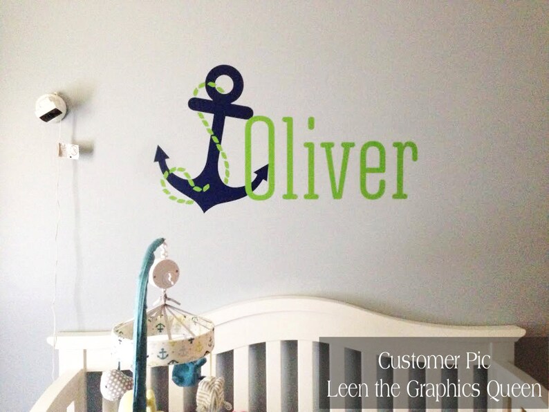 Anchor Name Wall Decal Name Wall Decal Nautical Monogram Etsy