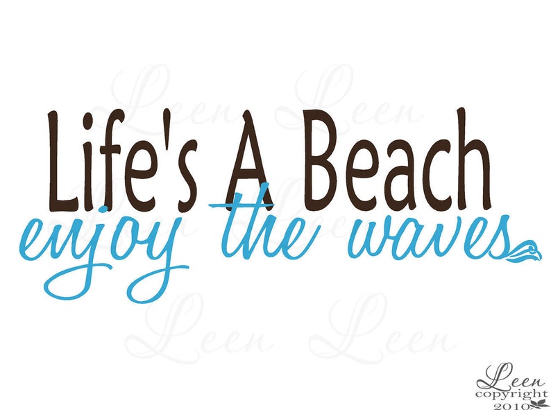 Beach Saying Wall Decal Lifes A Beach Enjoy The Waves Wall Decal Coastal Decor Beach Theme Wall Decal Coastal Wall Decal Vacation