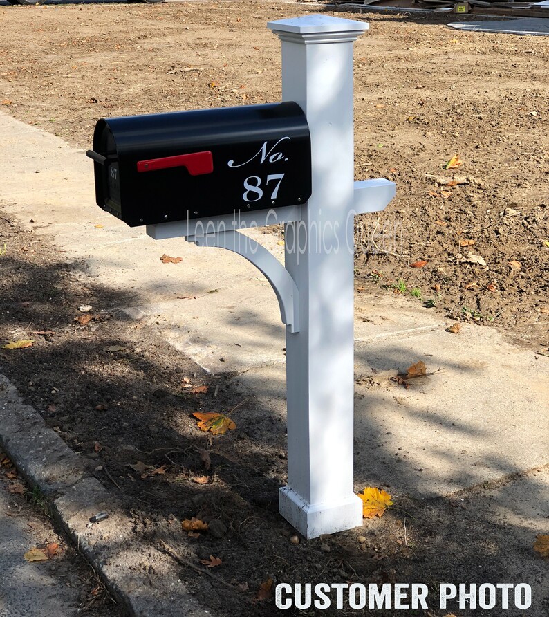 Mailbox Number Script Style Lettering Vinyl Decals Set of | Etsy