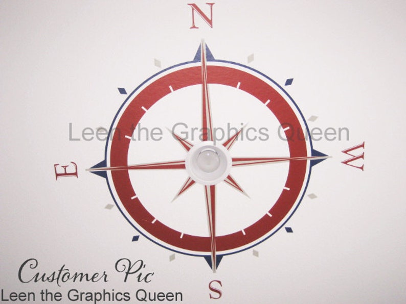 Large Nautical Compass Rose Decal Vinyl Wall Decal for Etsy