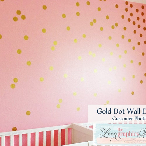 Gold Polka Dot Decals Polka Dots Vinyl Wall Decals for Baby Etsy
