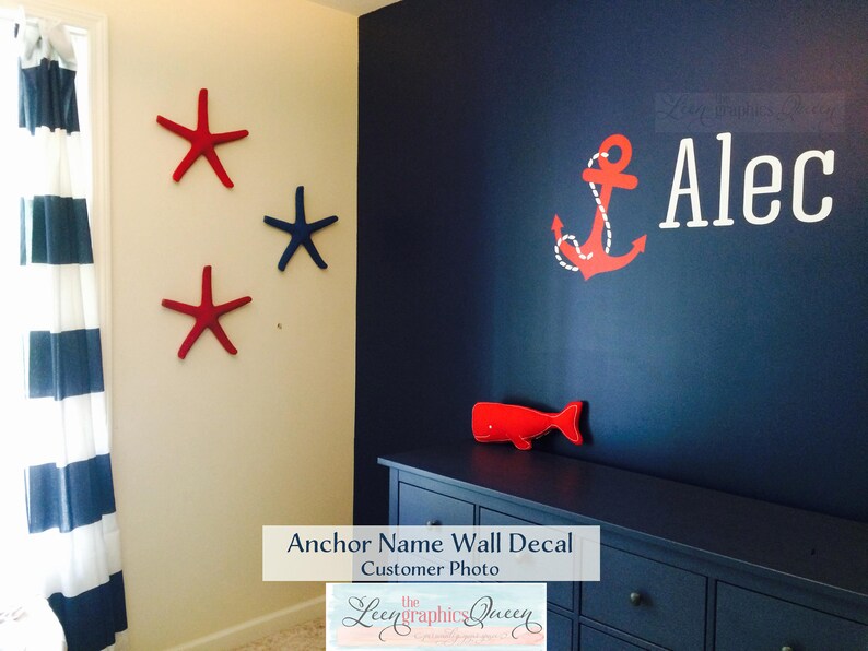 Anchor Name Wall Decal Name Wall Decal Nautical Monogram Etsy