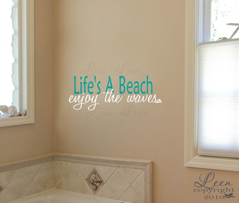 Beach Saying Wall Decal Life's a Beach enjoy the waves Etsy