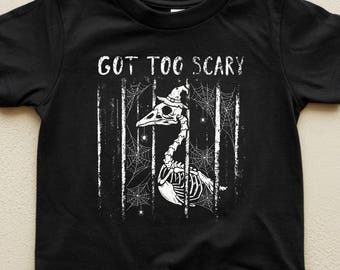Got Too Scary Silly Skeleton Goose Halloween Kids Toddler T-Shirt, Youth Sweatshirt, Funny Spooky Onesie®