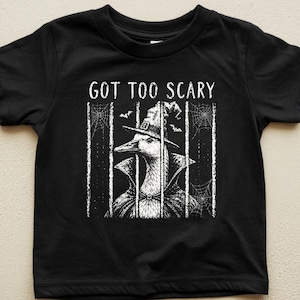 Halloween Silly Goose Got Too Scary Youth Kids Toddler T-Shirts, Onesie®, Sweatshirt, Funny Spooky Witchy Tee Baby