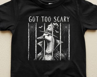 Halloween Silly Goose Got Too Scary Youth Kids Toddler T-Shirts, Onesie®, Sweatshirt, Funny Spooky Witchy Tee Baby