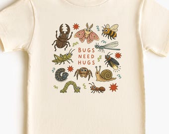 Bugs Need Hugs Youth Kids Toddler T-Shirt, Onesie®, Sweatshirt, Cute Insect Inspiratiomal Kindness