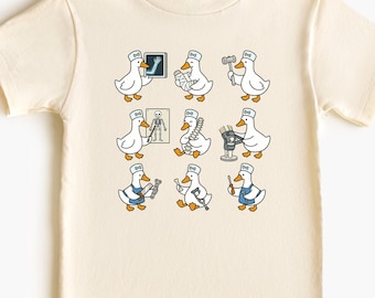 整形外科医ガチョウシャツ、骨外科医へのギフト、子供、赤ちゃん、幼児、ユース向けTシャツ、ロンパース、スウェットシャツ