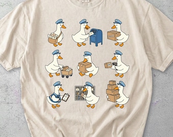 Koszulka Post Office Goose Comfort Colors®, bluza z nadrukiem listonosza, prezent dla listonosza