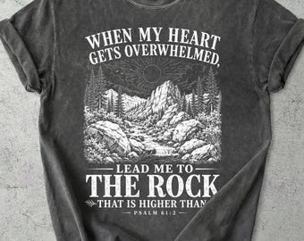 Faith Mountain Comfort Colors® T-Shirt, Christian Hiking Camping Psalm 61:2 Sweatshirt