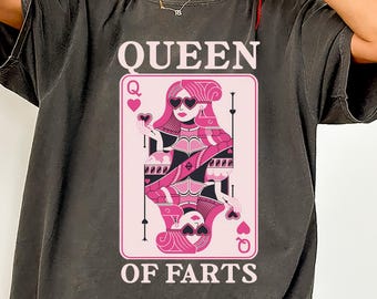 T-shirts Queen of Farts, Comfort Colors®, shirt met grappige humor, gênant shirt, grappig meme-shirt