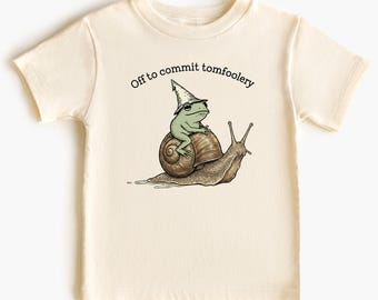 Off to Commit Tomfoolery Youth T-Shirts, Frog Onesie®, Toddler, Frog and Snail Clothing