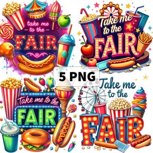 Take me to the Fair Sublimation Design PNG Digital Download, County State Fair Country Rides png, Neon Ferris Wheel, Fall Autumn Design