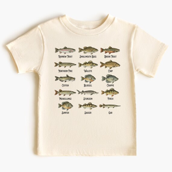 Fish Species Chart Youth T-Shirts, Onesie®, Freshwater Fish Toddler Apparel