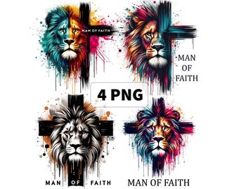 Man of Faith Png, Christian Sublimation Design, Digital Download, Bible Faith Jesus T-shirt Design, Father's Day Gift, Faith Over Fair