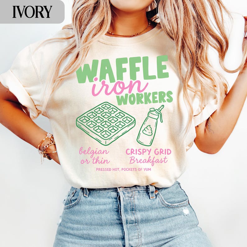 Waffle Iron Workers Shirt, Funny Breakfast T-Shirt, Belgian Waffles Tee, Crispy Grid Graphic Tee, Food Lover Gift, Trendy Casual Top