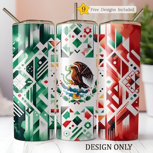 Latino Sublimation Tumbler Design, Mexican Flag 20oz Tumbler Wrap PNG, Mexican Flag Art Latino PNG, Skinny Tumbler Download