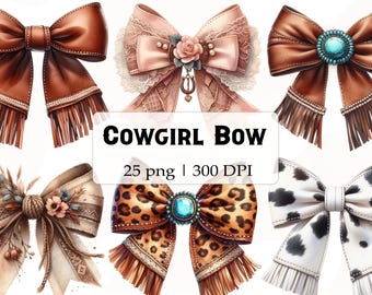 Western cowgirl flirt boog clipart aquarel, Howdy bruin lederen strik png, koeienhuid sublimatie ontwerpbestanden, koe print, luipaard print