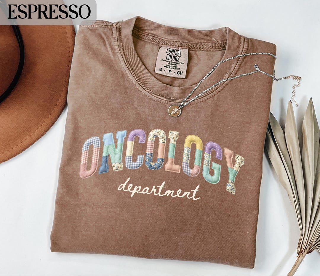 Color Department Comfort Colors® Oncology Department T-shirt, Faux Patchwork Nurse Tee ...