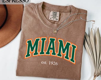 Miami T-Shirts, Comfort Colors® University Apparel, College Football Graphic Tee, Game Day Shirt