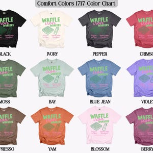 Comfort Colors Waffle Iron Workers T Shirt, Fun Graphic Tee, Casual Wear Top, Multiple Colors, Unisex Shirt for Waffle Lovers