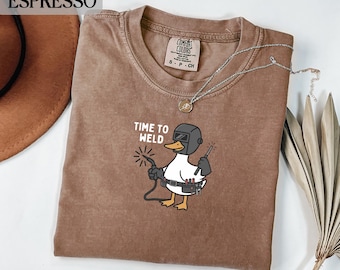 Camisetas Comfort Colors® com estampa de ganso soldador, presente para profissional da área, presente para soldador.
