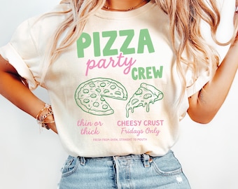 T-shirts Pizza Party Crew, Comfort Colors®, Amateur de pizza, T-shirt pour gourmets, T-shirt pizza amusante, Pizza Obsessed, T-shirt graphique pizza, T-shirt festif