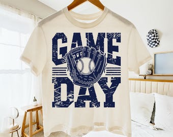 Diseño PNG para sublimación de día de partido de béisbol, descarga digital, diseño para camiseta.