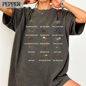 Spider Identification Shirt, Spider Species Guide Tee, Arachnid Lover Gift, Spider Enthusiast T-Shirt, Bug Collector Shirt, Nature Lover Tee