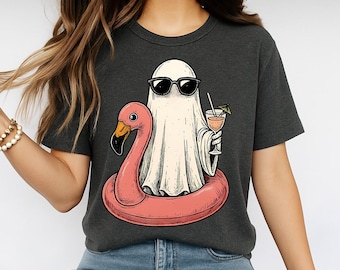 Summerween Ghost Sublimation Design, PNG for Halloween Shirt, Funny Spooky Season, Beach Vibes, Holiday Tee, Cute Ghost Clipart