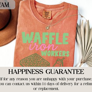 Waffle Iron Workers Shirt, Funny Waffle Lover Tee, Breakfast Themed T-Shirt, Graphic Novelty Tee, Food Pun Shirt, Gift for Foodies