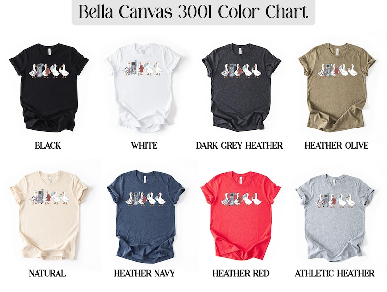Bella Canvas 3001 unisex t-shirt, gooses graphic tee, funny animal shirts, gifts for bird lovers, casual tops for men and women