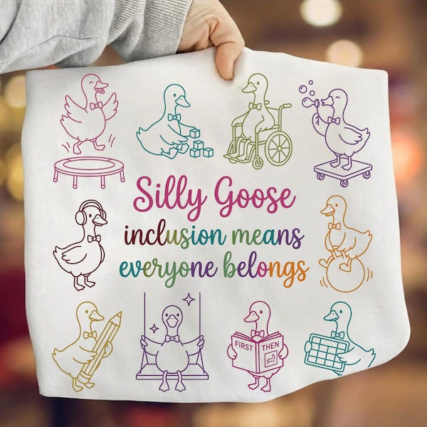 Descarga digital PNG de Silly Geese Inclusion: Concienciación sobre el autismo. Todos pertenecen.