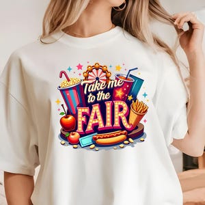 Take me to the Fair Sublimation Design PNG Digital Download, County State Fair Country Rides png, Neon Ferris Wheel, Fall Autumn Design image 6