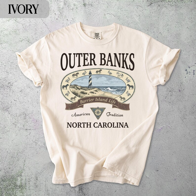 Outer Banks North Carolina T-Shirt, Barrier Island Life Graphic Tee, American Tradition Shirt, Unisex Summer Top, Vacation Souvenir